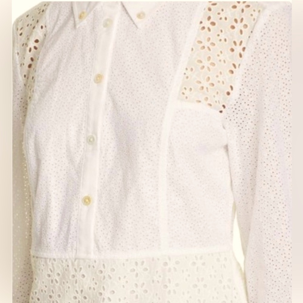 Tory Burch White Patchwork Eyelet Dress - image 4